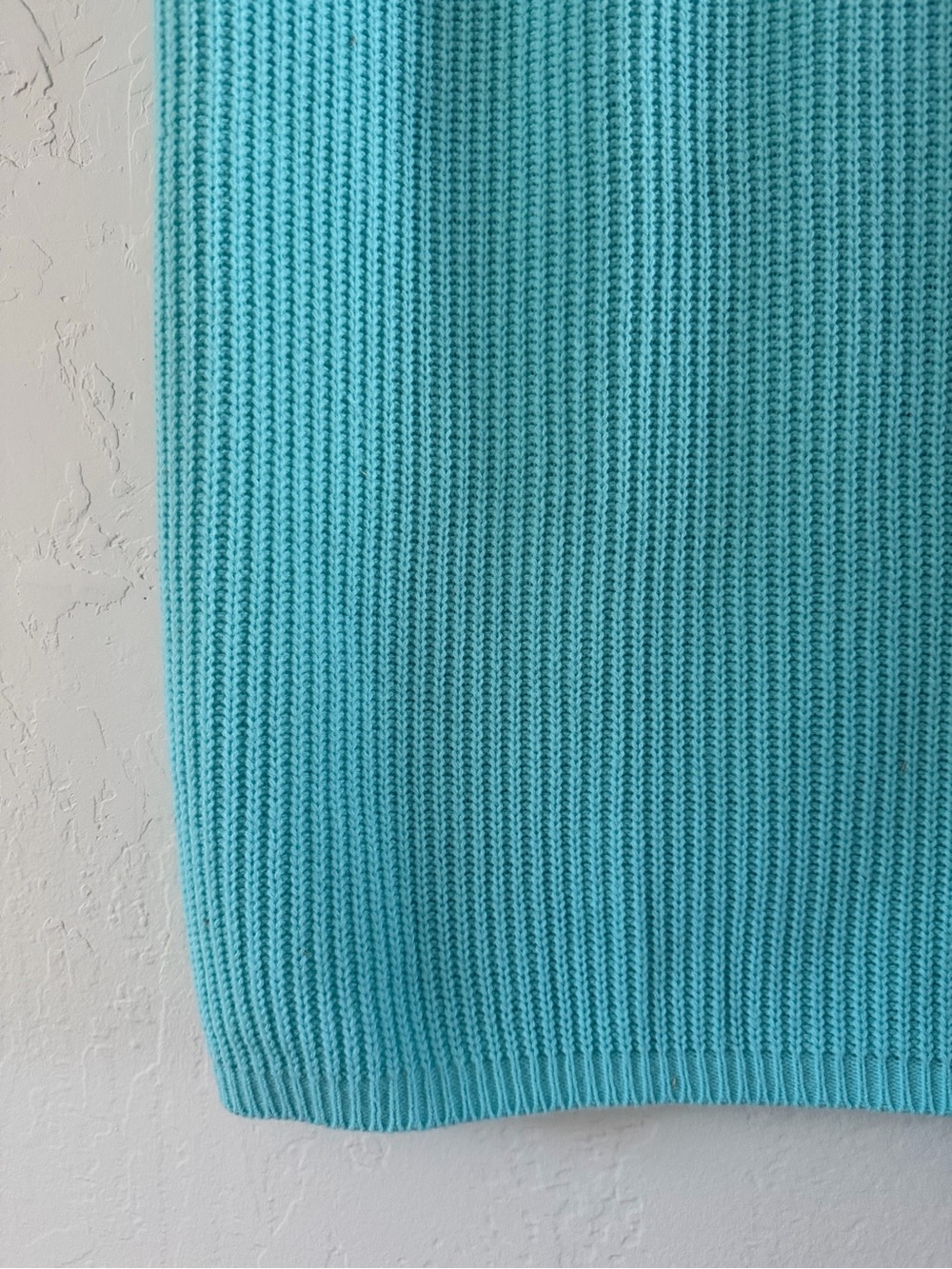 Vintage 70/80s Chunky Women’s Ribbed Knit Pencil Skirt - Aqua - Picture 3 of 4